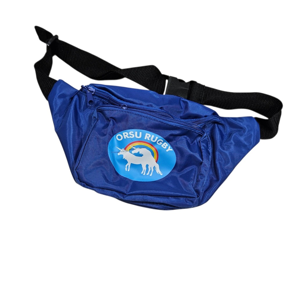 ORSU Rugby Unicorn Rainbow Blue‎ Fanny Pack Adjustable Belt Travel Bag  Adult